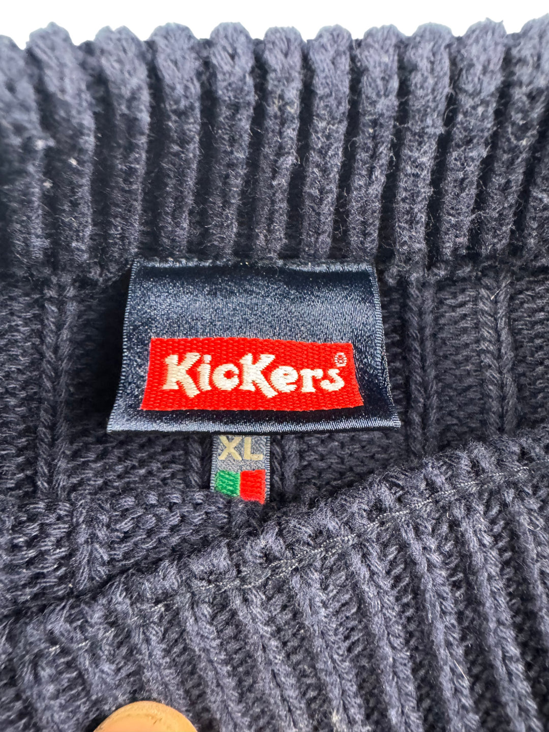 Kickers Navy Striped Sweater - XL - Think Vintage