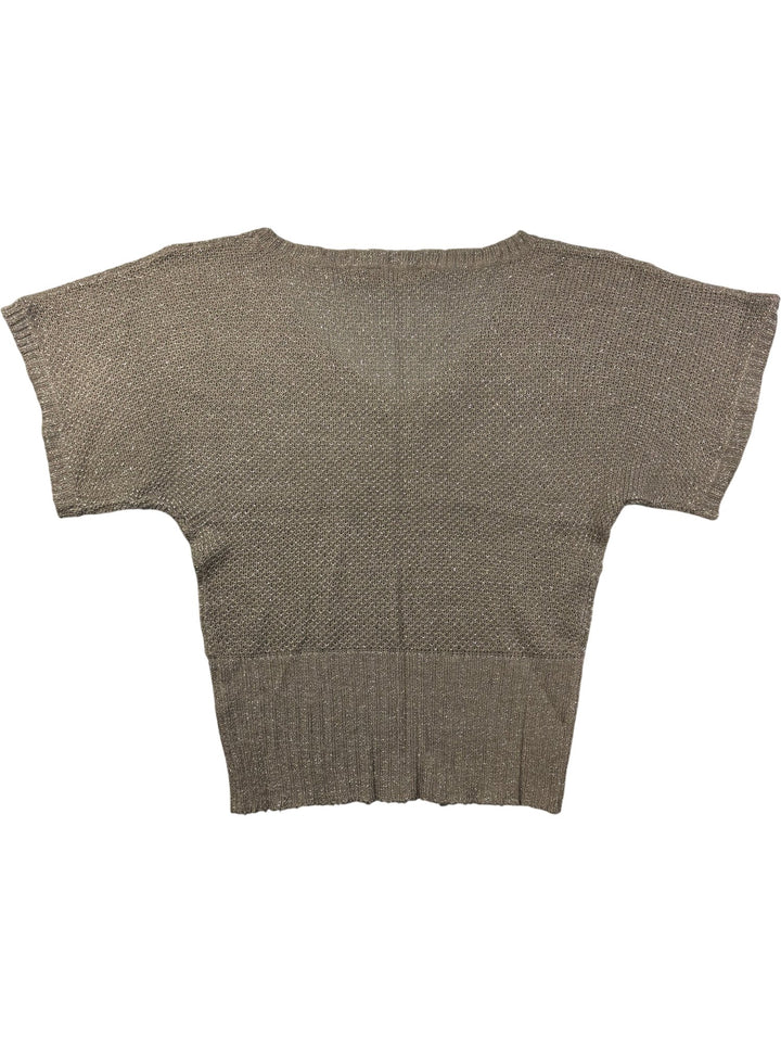 Knit V-Neck Short Sleeve Top -  M/L - Think Vintage ltd
