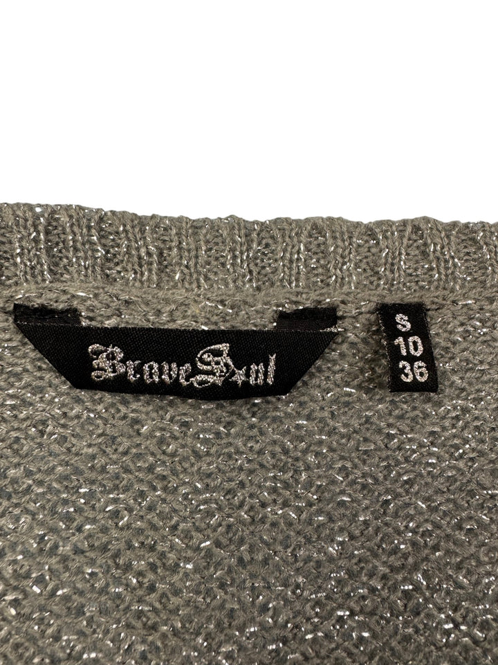 Knit V-Neck Short Sleeve Top -  M/L - Think Vintage ltd