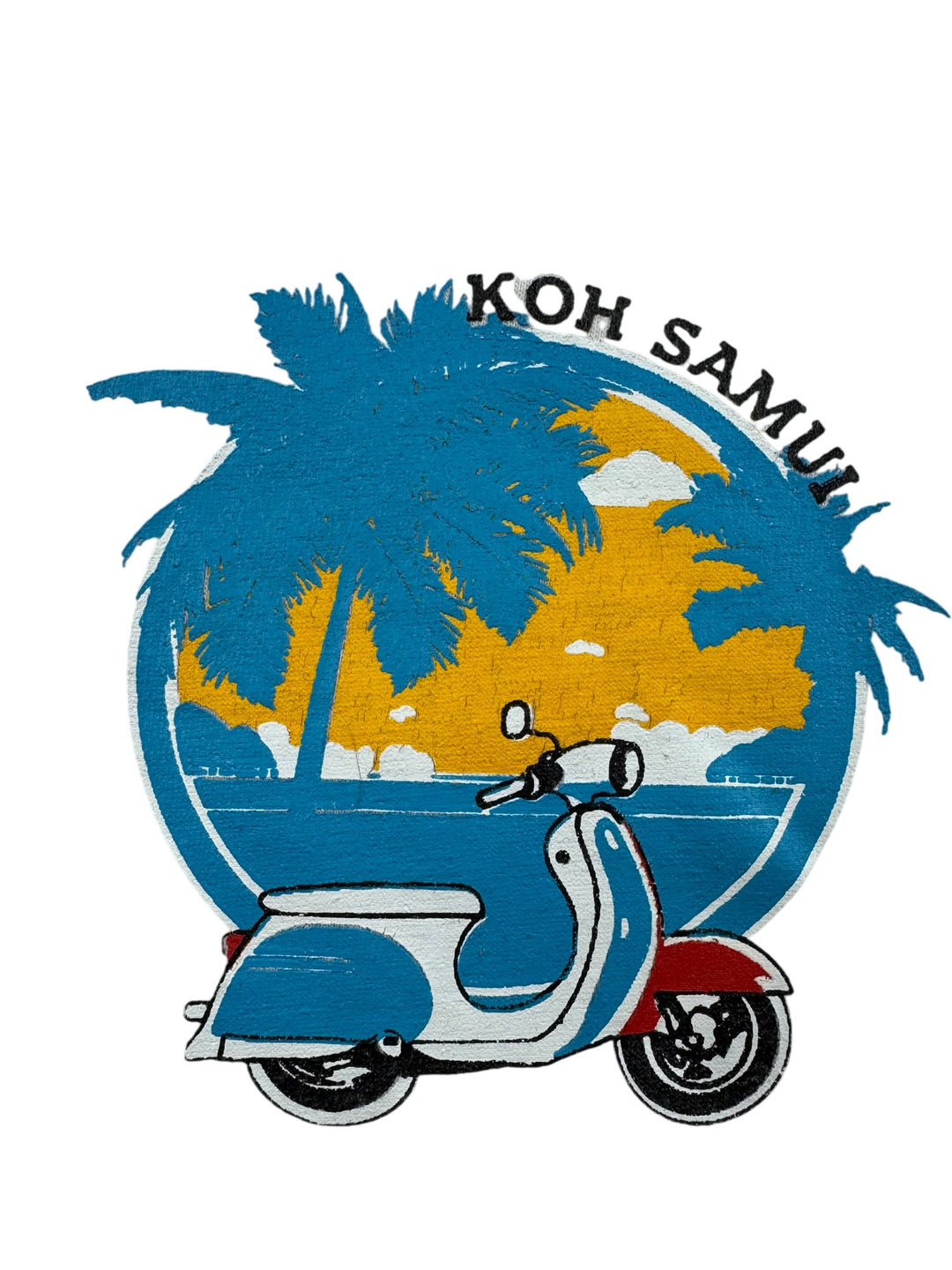 Koh Samui Scooter Print T-Shirt - M - Think Vintage ltd