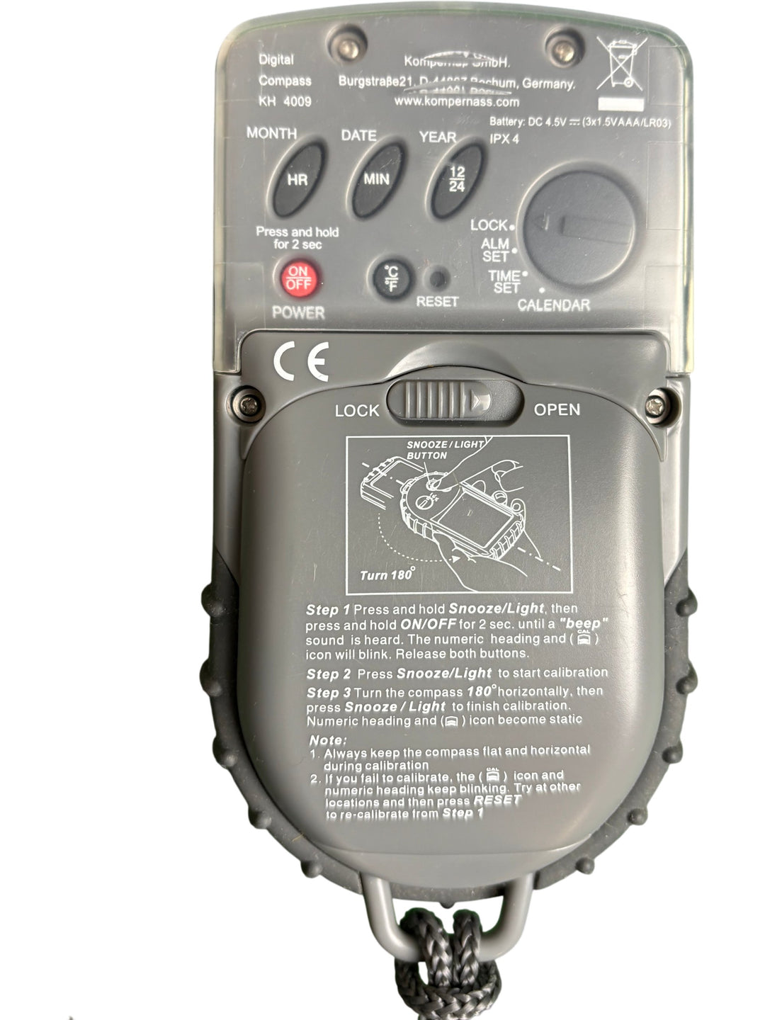 Kompass Digital Compass KH 4009 GPS Waterproof Alarm Clock - Think Vintage ltd