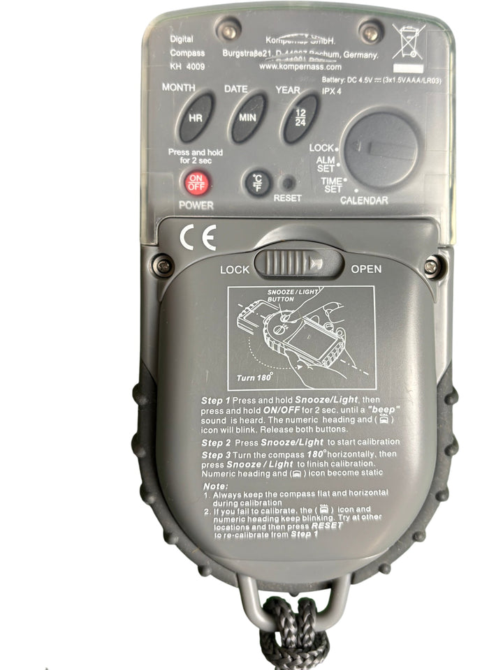 Kompass Digital Compass KH 4009 GPS Waterproof Alarm Clock - Think Vintage ltd