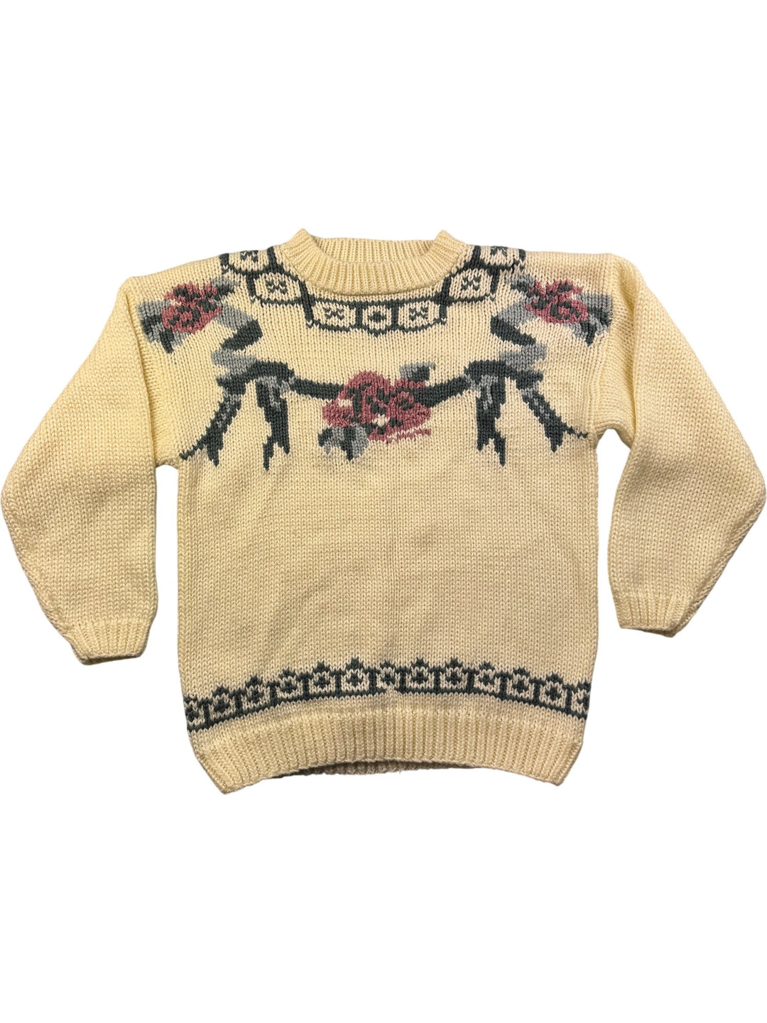 Korean Handcrafted Floral Knit Sweater - M/L