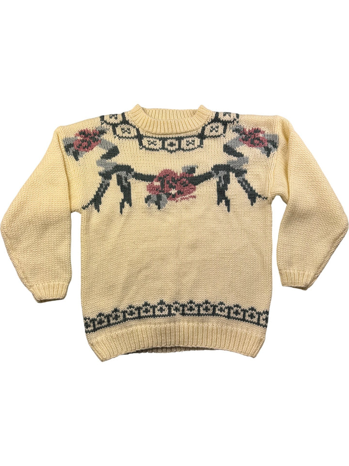 Korean Handcrafted Floral Knit Sweater - M/L