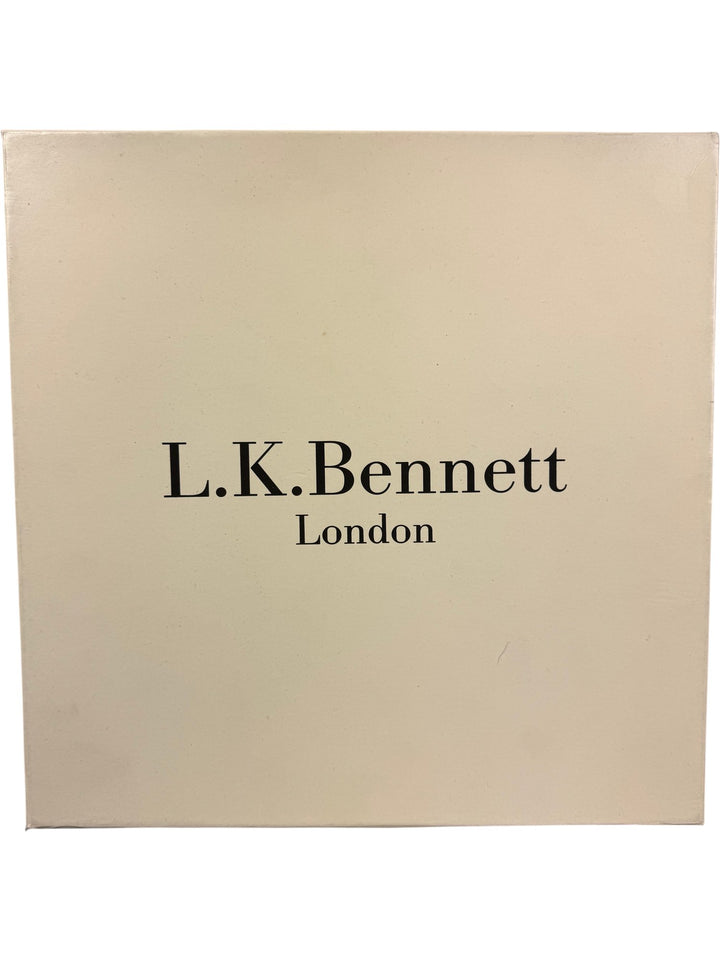 L.K. Bennett Black Fur Trim Wedge Boots - 7 - Think Vintage ltd