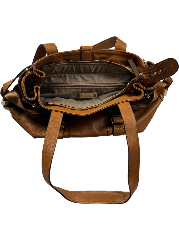 L.K. Bennett Brown Leather Handbag - Think Vintage ltd