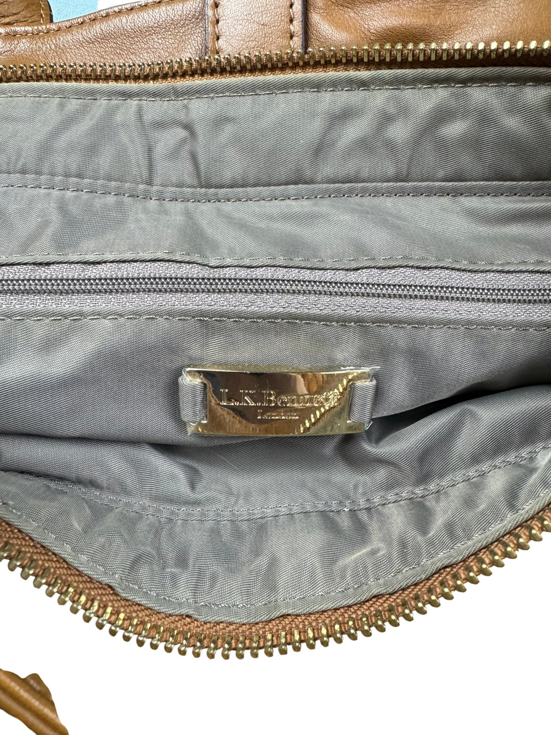 L.K. Bennett Brown Leather Handbag - Think Vintage ltd