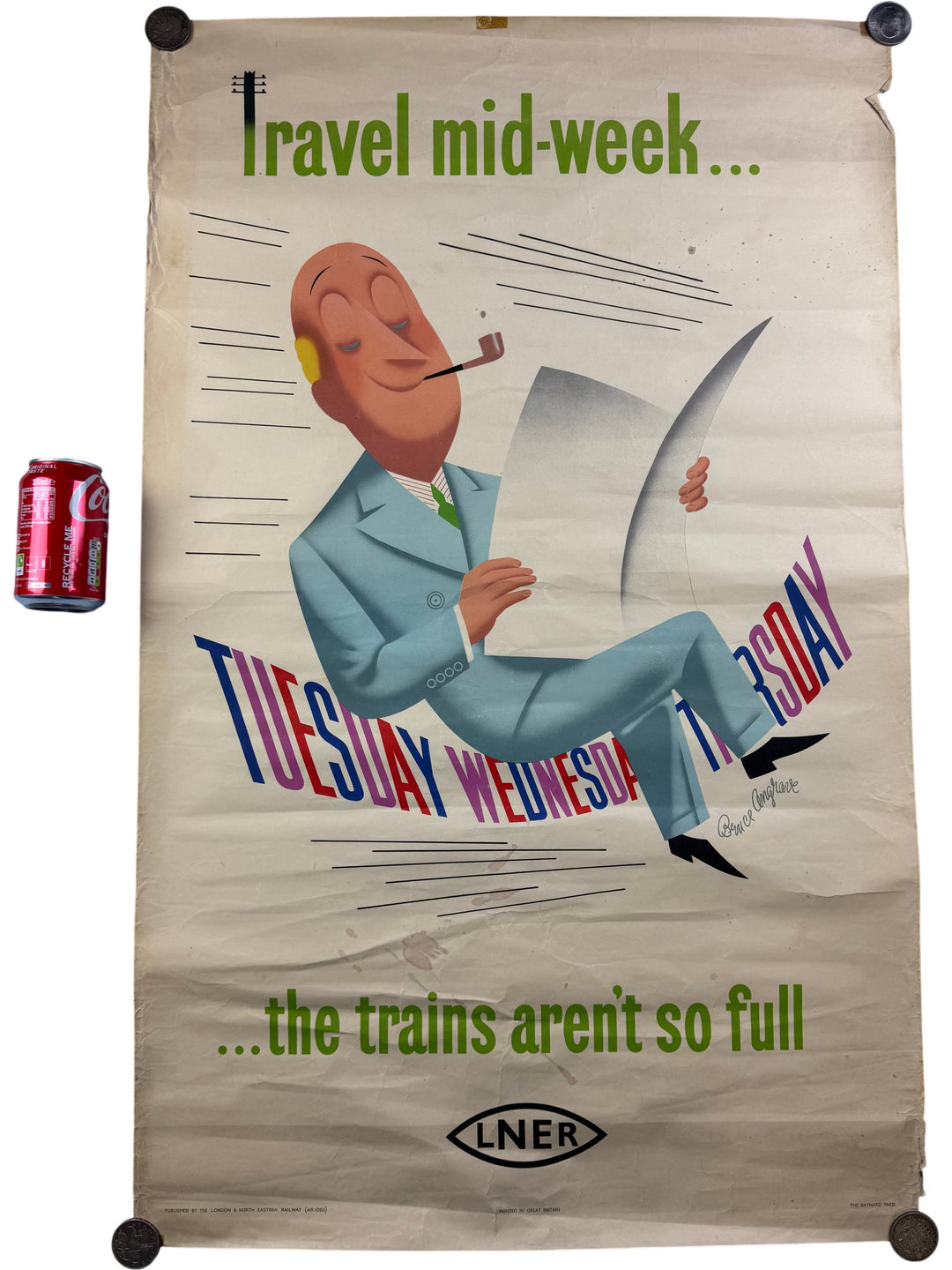 LNER Travel Mid-Week Vintage Art Poster Tuesday Illustration - Think Vintage