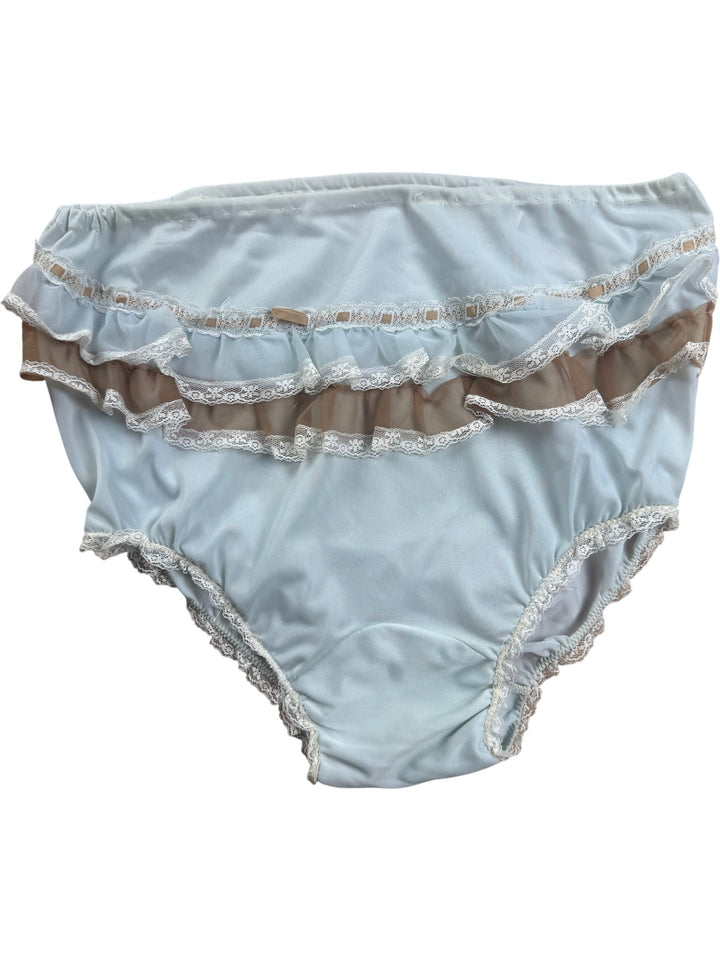 Lace Trim Mint Green Women's Underpants - W29 - Think Vintage ltd