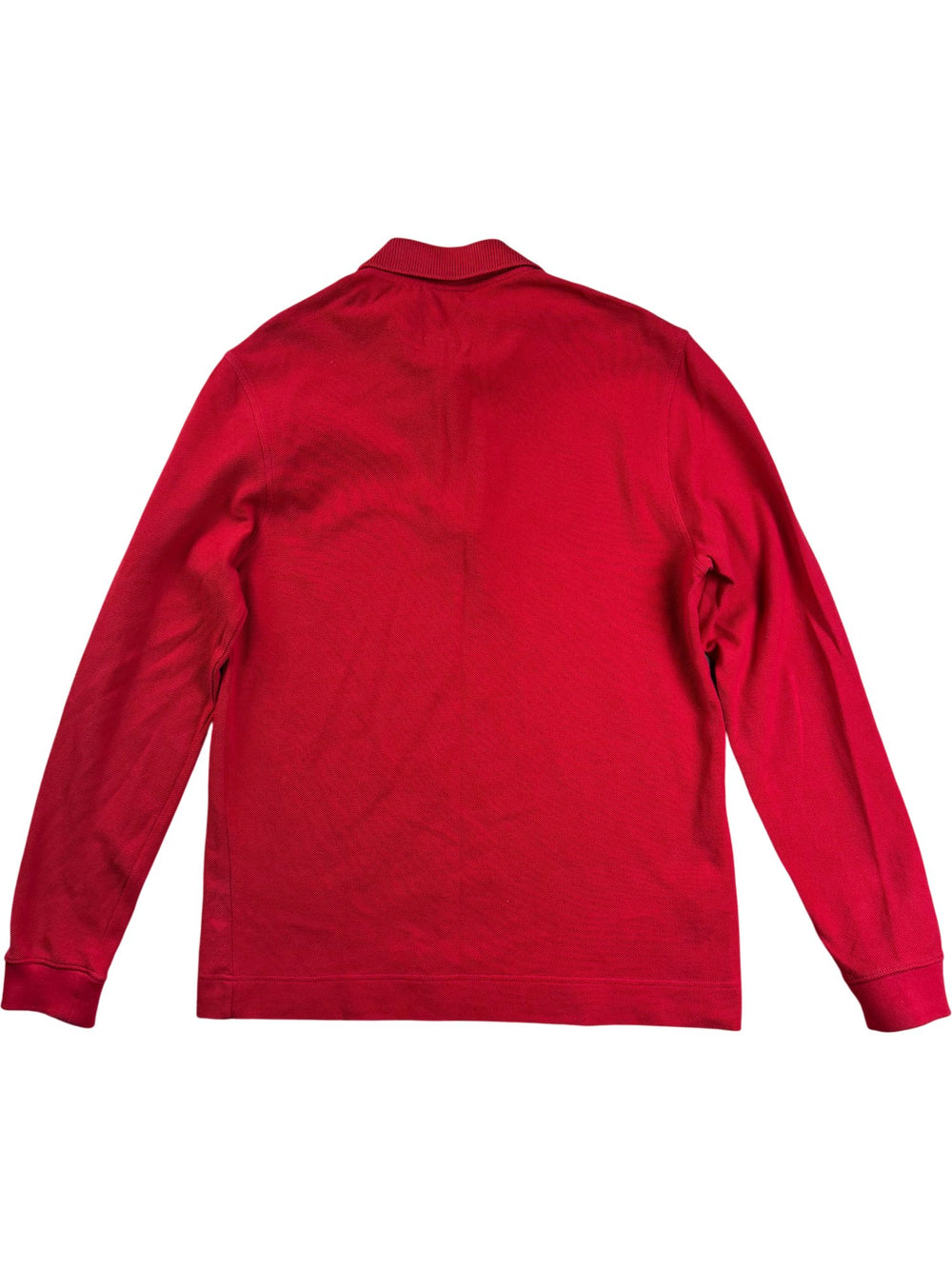 Lacoste Red Long-Sleeve Polo Shirt - M - Think Vintage ltd