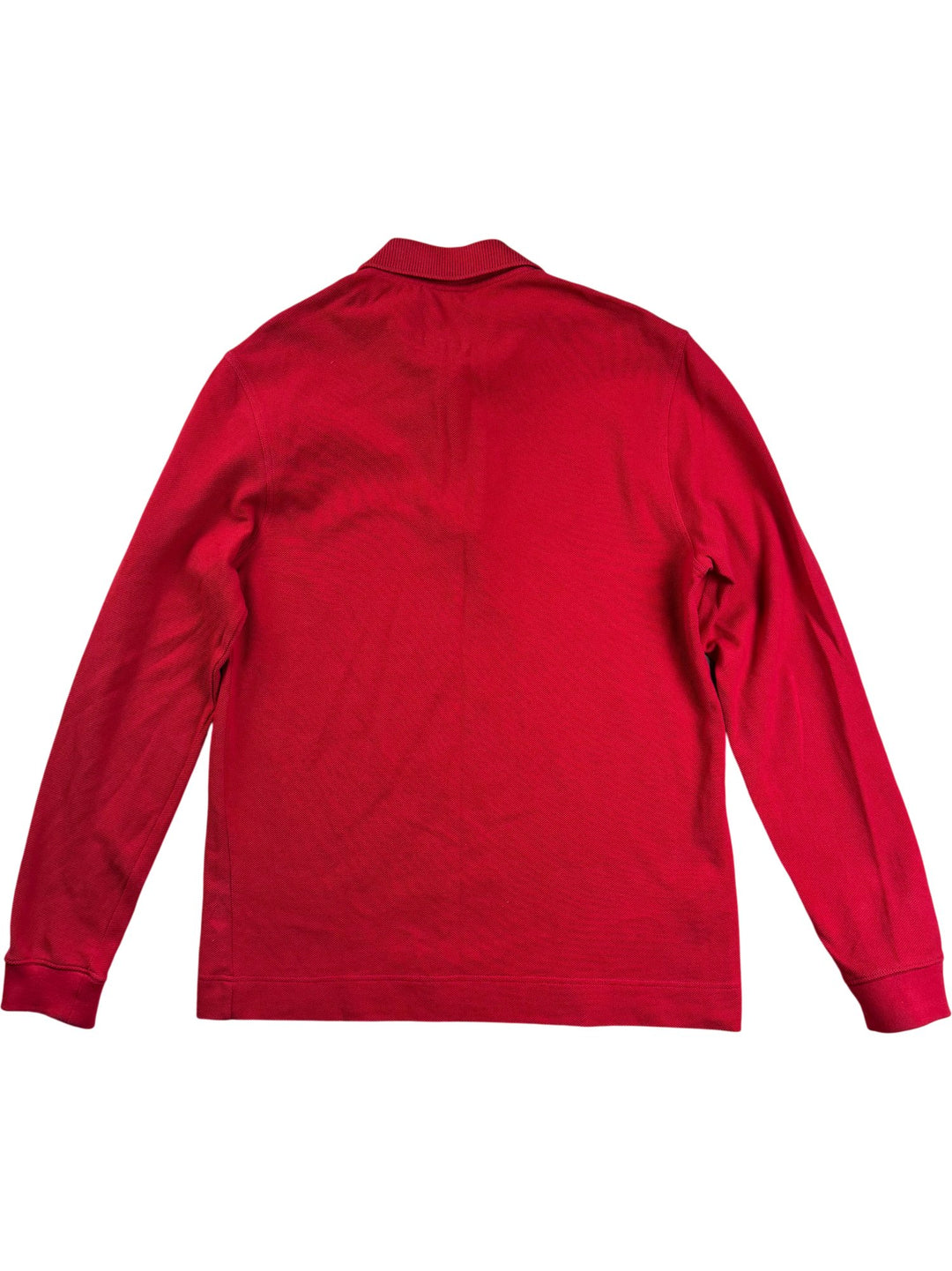 Lacoste Red Long-Sleeve Polo Shirt - M - Think Vintage ltd
