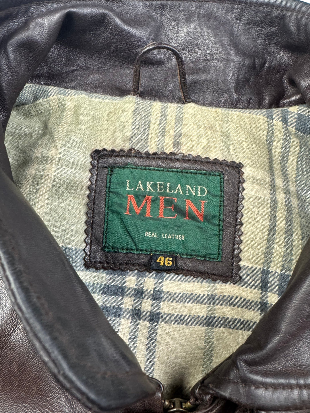 Lakeland Brown Leather Jacket - XXL - Think Vintage Online Ltd