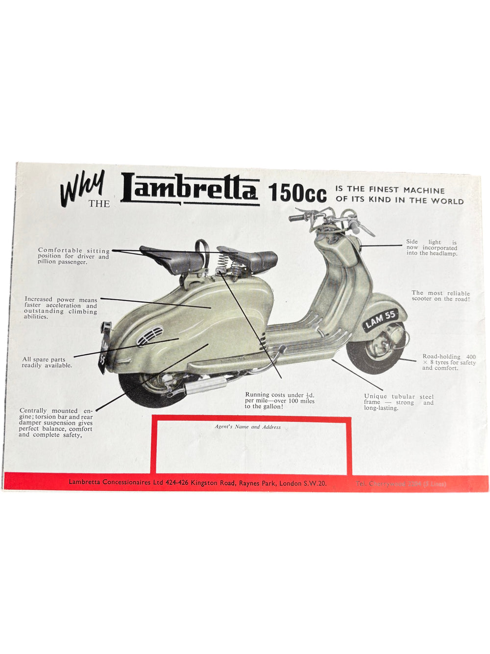 Lambretta 150cc Models D LD Sales Brochure Vintage Collectible - Think Vintage