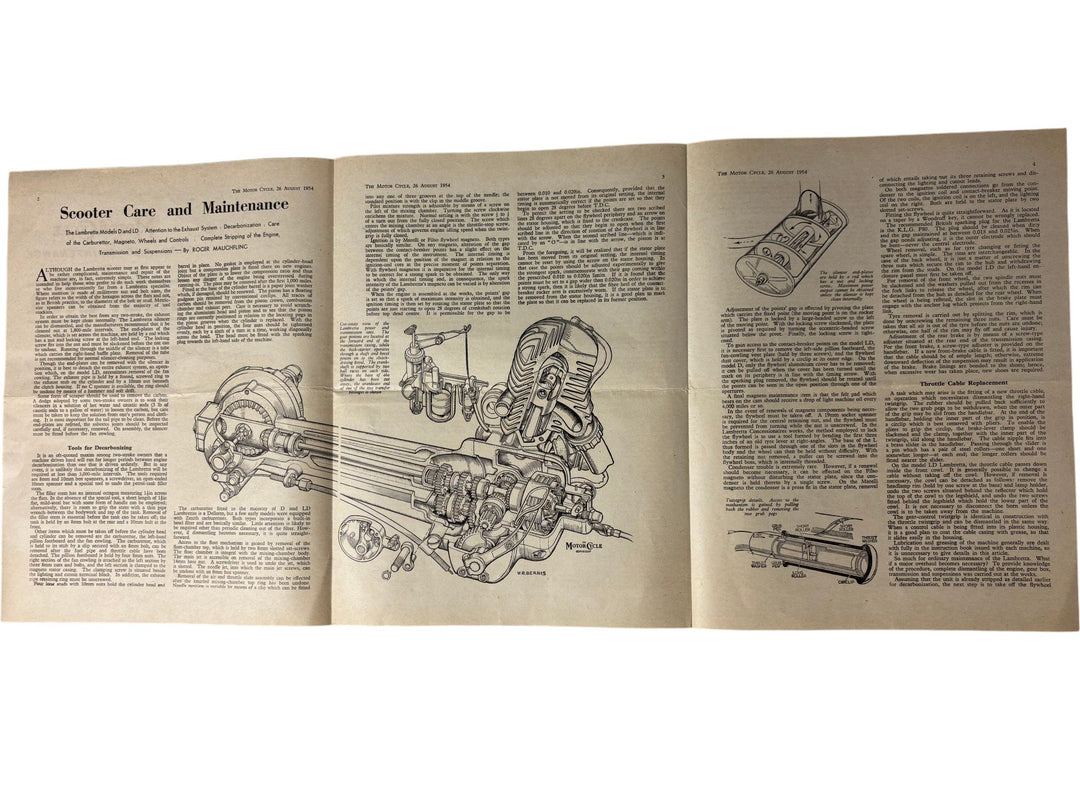Lambretta Model D and LD Maintenance Guide 1954 Vintage Manual - Think Vintage Online Ltd