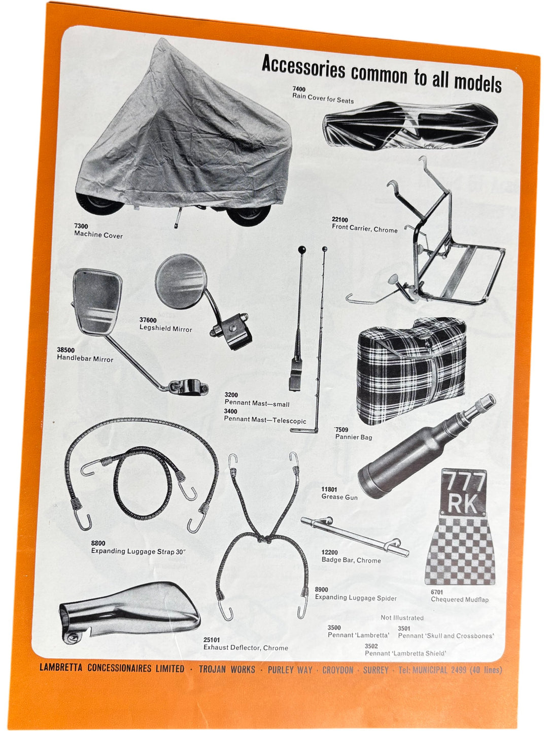 Lambretta Scooter Accessories Brochure Genuine Parts Catalogue - Think Vintage