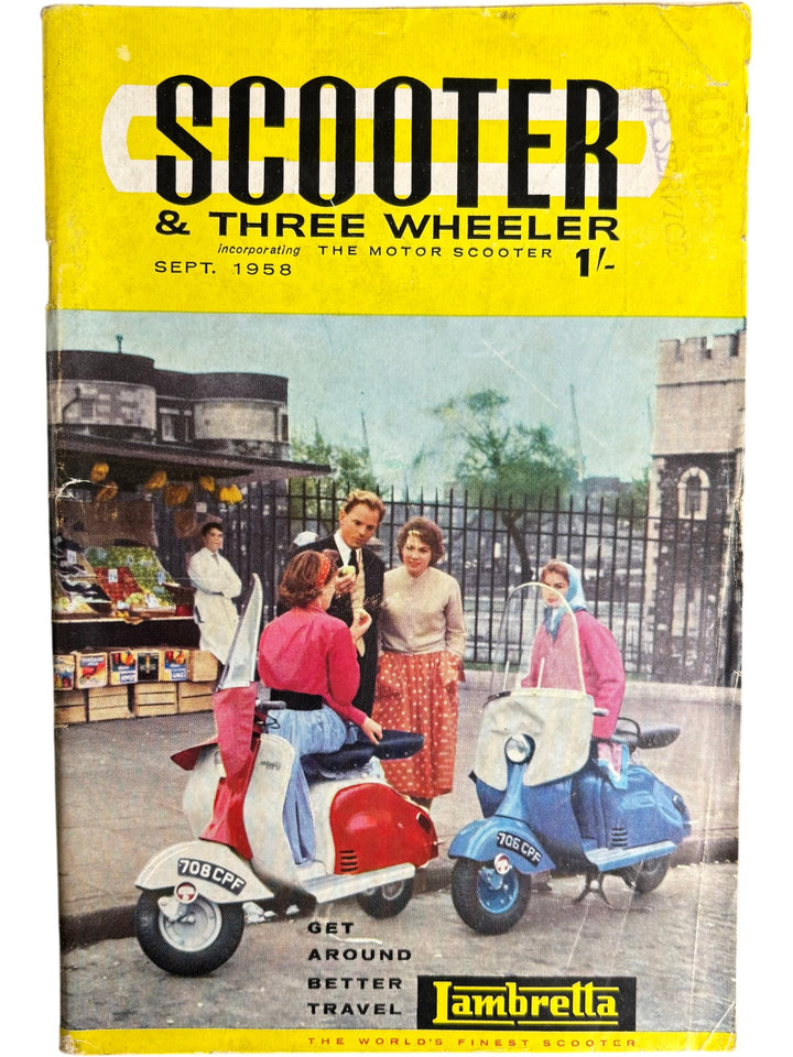 Lambretta Scooter Three Wheeler Magazine September 1958 Collectable - Think Vintage