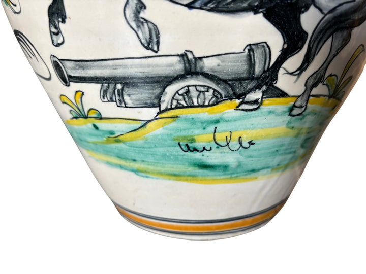 Large Alcuza Antique Vase From Talavera De La Reina Papa I've Turned Up Again - Think Vintage