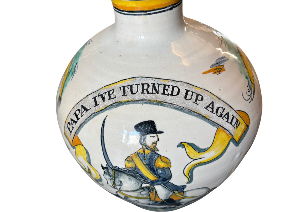 Large Alcuza Antique Vase From Talavera De La Reina Papa I've Turned Up Again - Think Vintage ltd