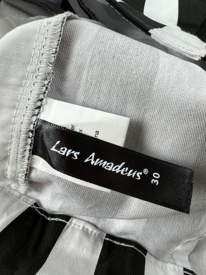 Lars Amadeus Black and White Striped Trousers - W31 L31 - Think Vintage