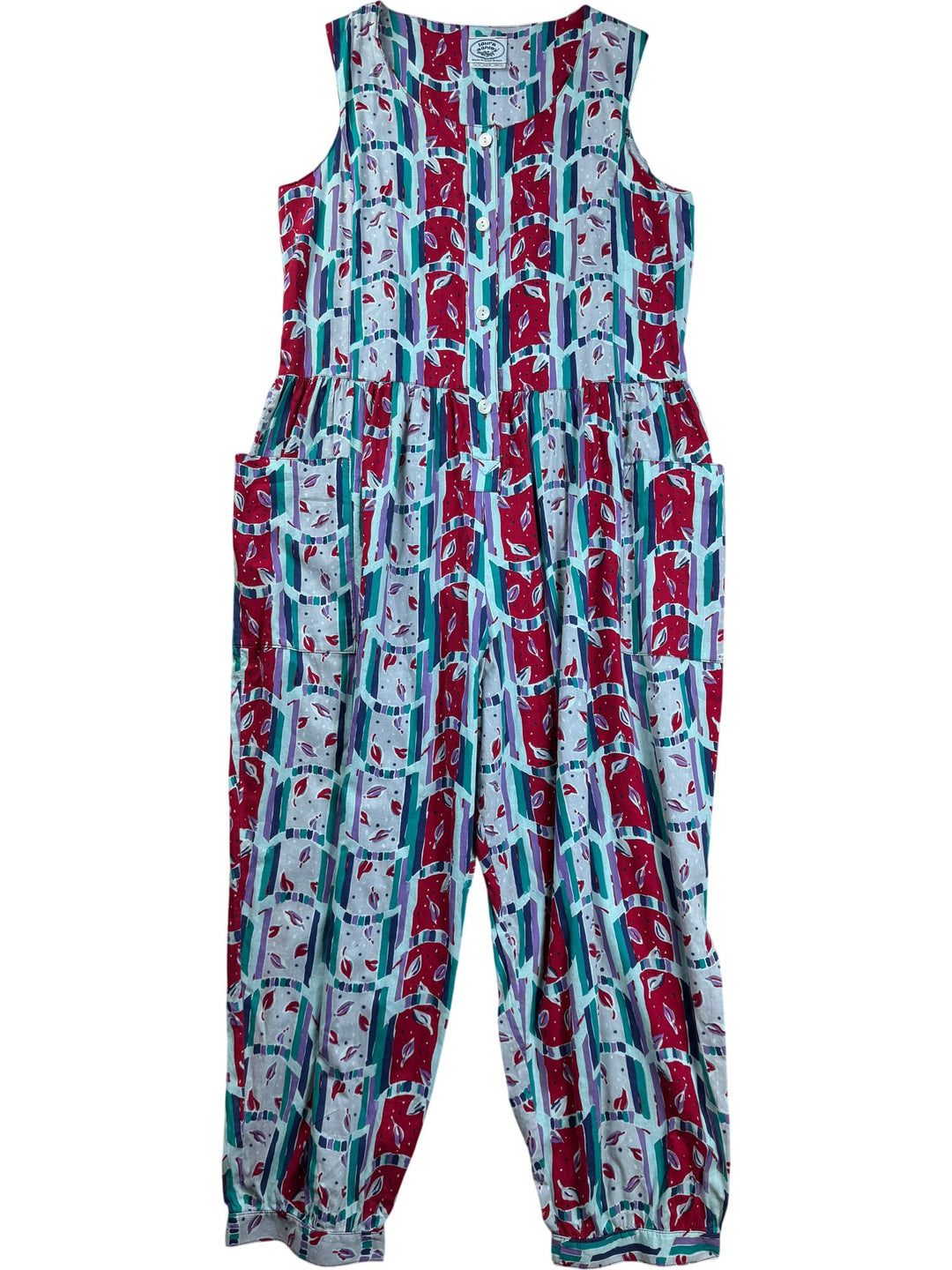Laura Ashley Abstract Pattern Jumpsuit - S - Think Vintage ltd