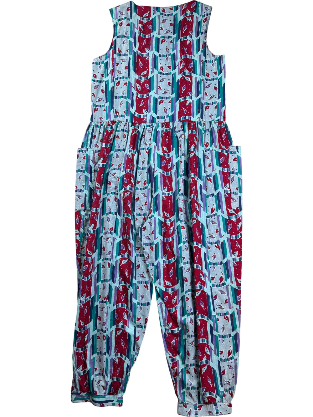Laura Ashley Abstract Pattern Jumpsuit - S - Think Vintage ltd