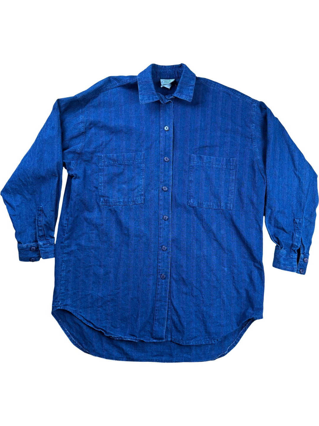 Laura Ashley Blue Denim Shirt - L - Think Vintage ltd