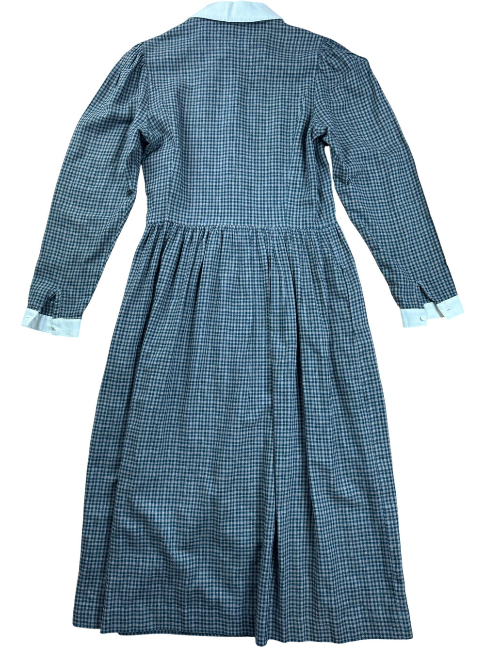 Laura Ashley Checkered Long Dress - S - Think Vintage ltd