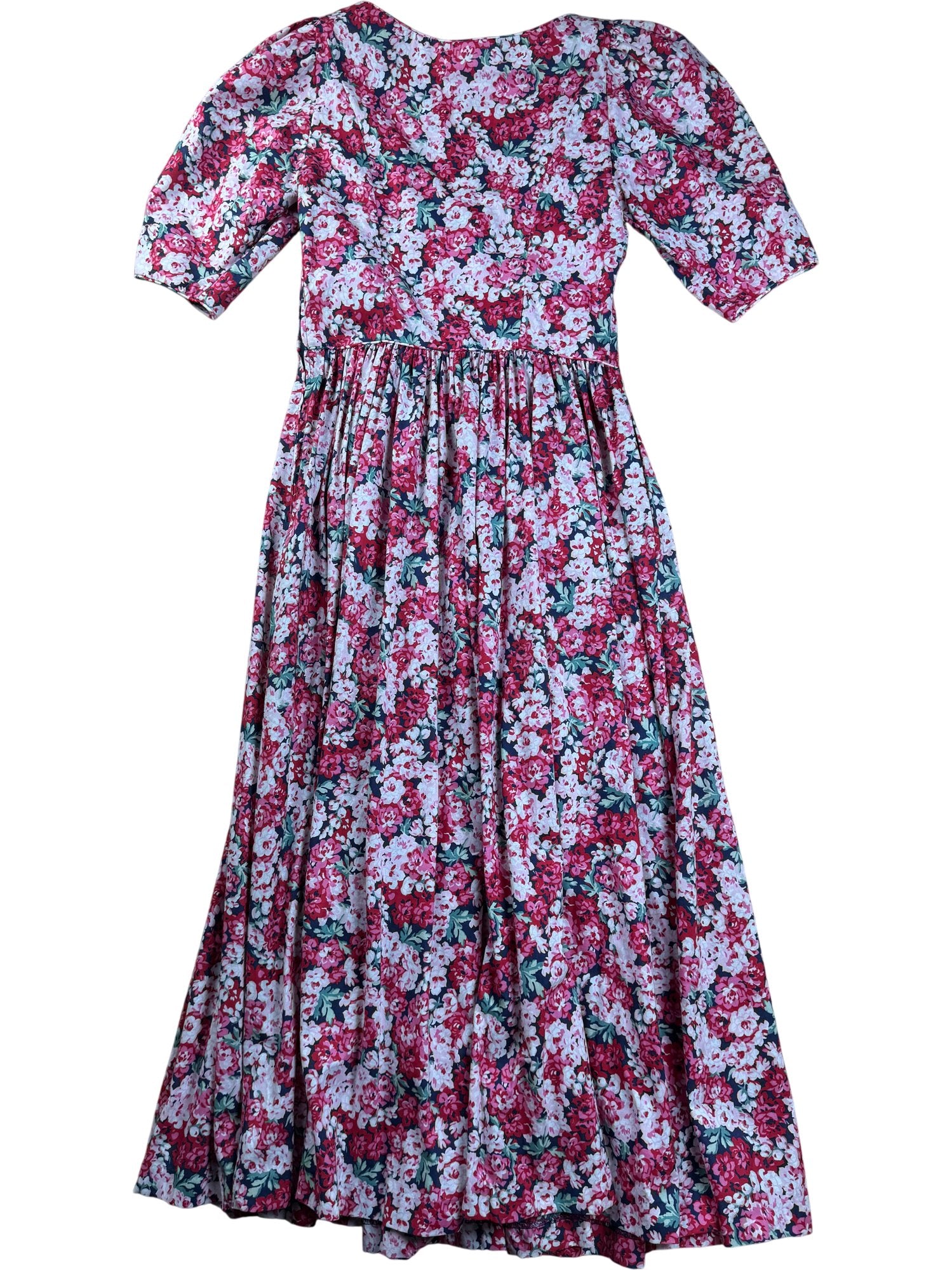 laura ashley dresses vintage Floral Cotton Maxi Dress Size:UK 18 (In-Rental) Daniella Halterneck Gown | Color Name:SAGE MULTI princess seams