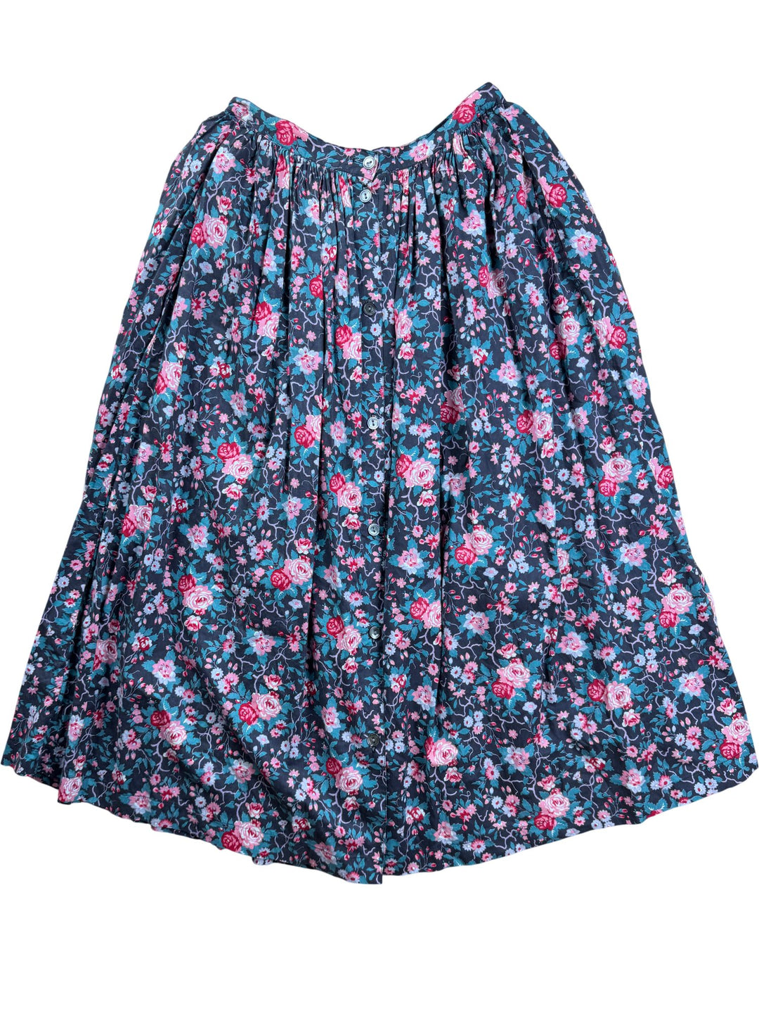 Laura Ashley Floral Cotton Skirt - W26 - Think Vintage ltd
