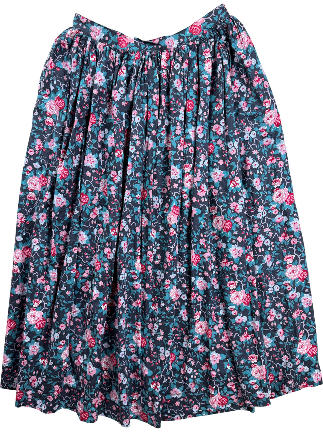 Laura Ashley Floral Cotton Skirt - W26 - Think Vintage ltd