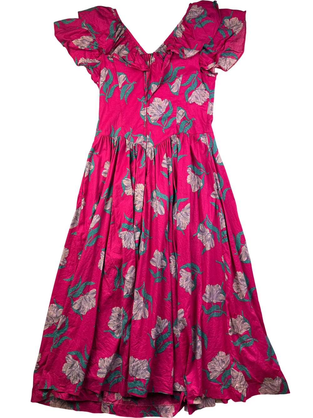 Laura Ashley Floral Pink Dress - S/M - Think Vintage Online Ltd