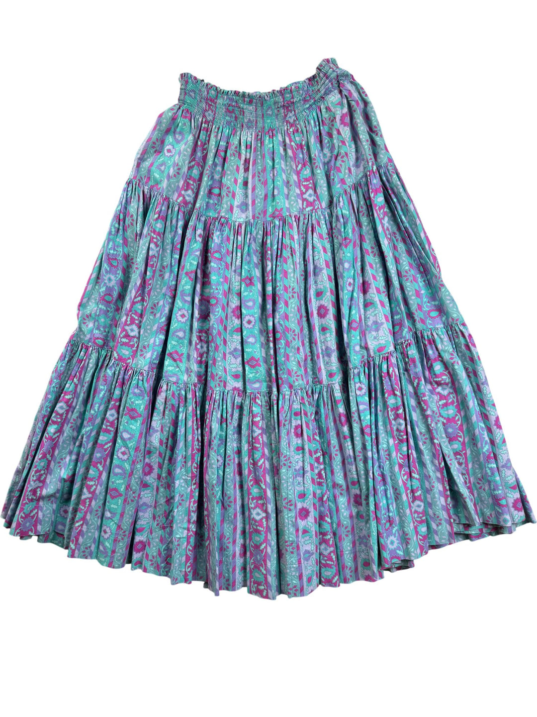 Laura Ashley Floral Tiered Skirt - W24-34 - Think Vintage ltd