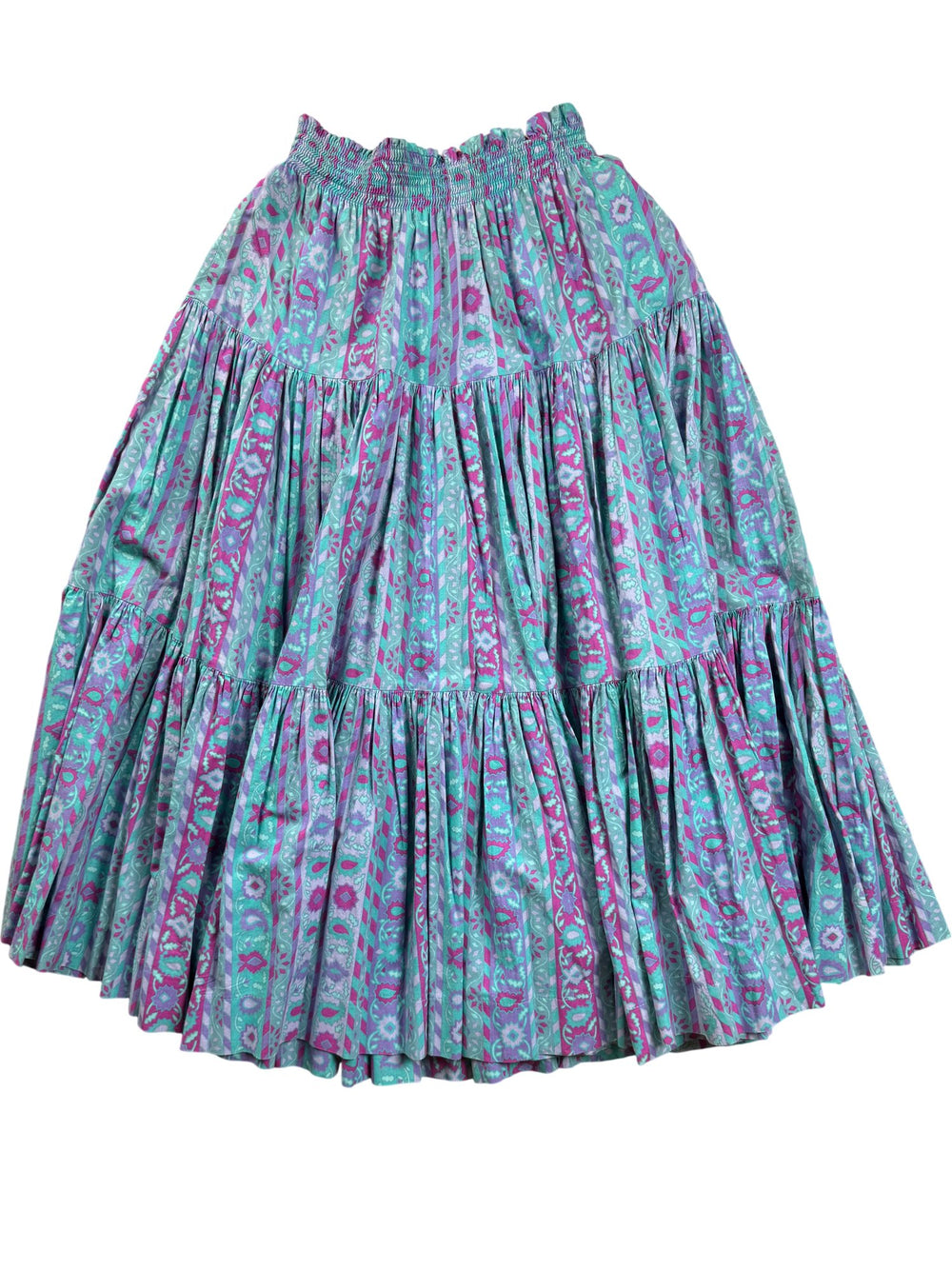 Laura Ashley Floral Tiered Skirt - W24-34 - Think Vintage ltd