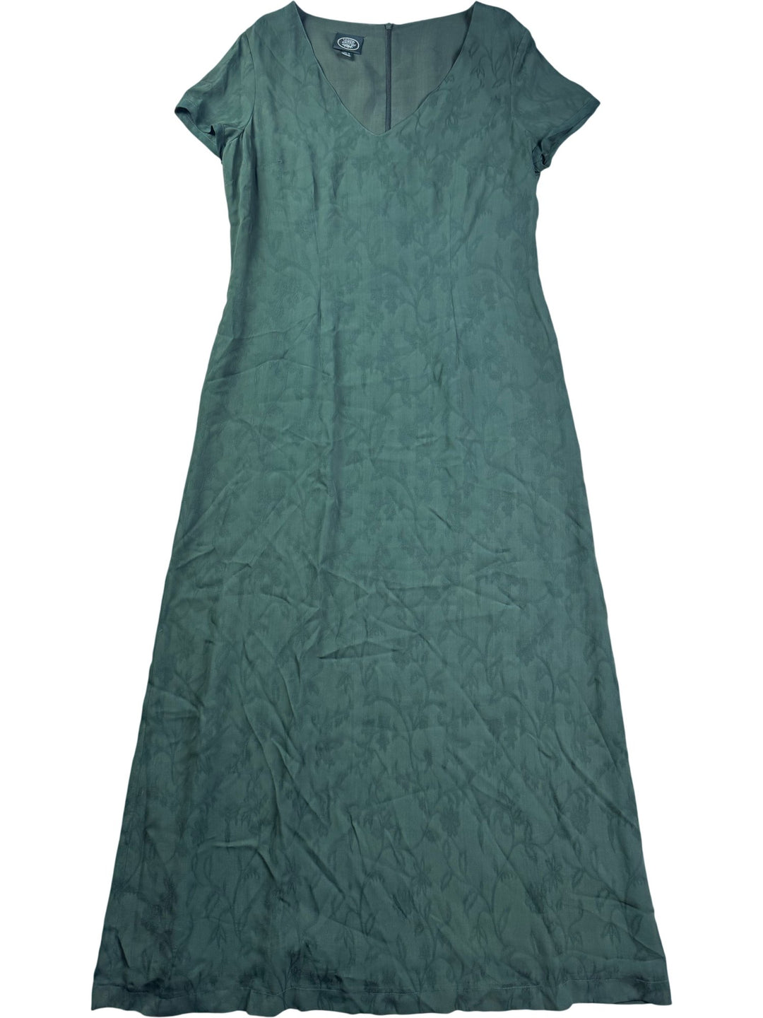 Laura Ashley Green Maxi Dress - M - Think Vintage ltd