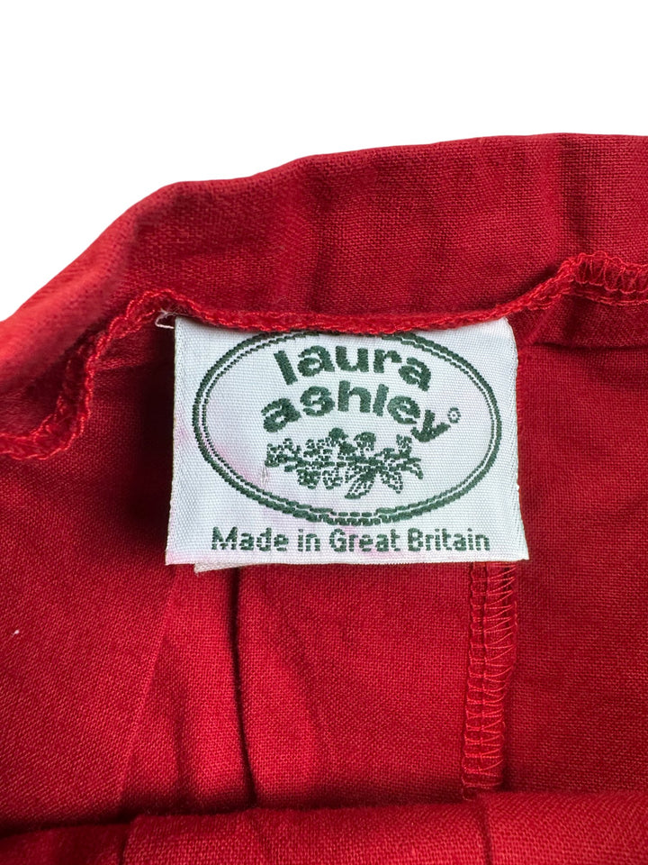 Laura Ashley Red Pleated Skirt - W26 - Think Vintage ltd