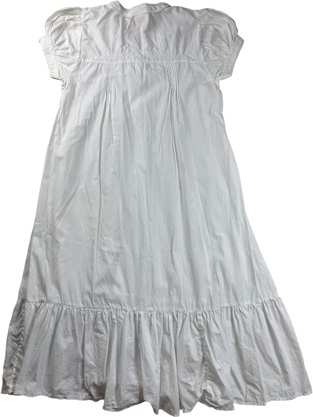 Laura Ashley White Cotton Midi Dress - M - Think Vintage ltd
