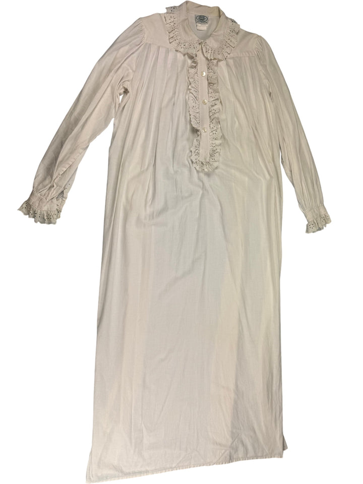Laura Ashley White Long Nightgown - Think Vintage