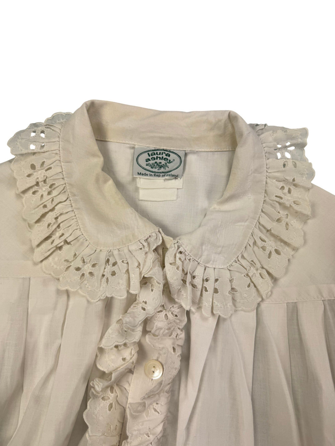 Laura Ashley White Long Nightgown - Think Vintage