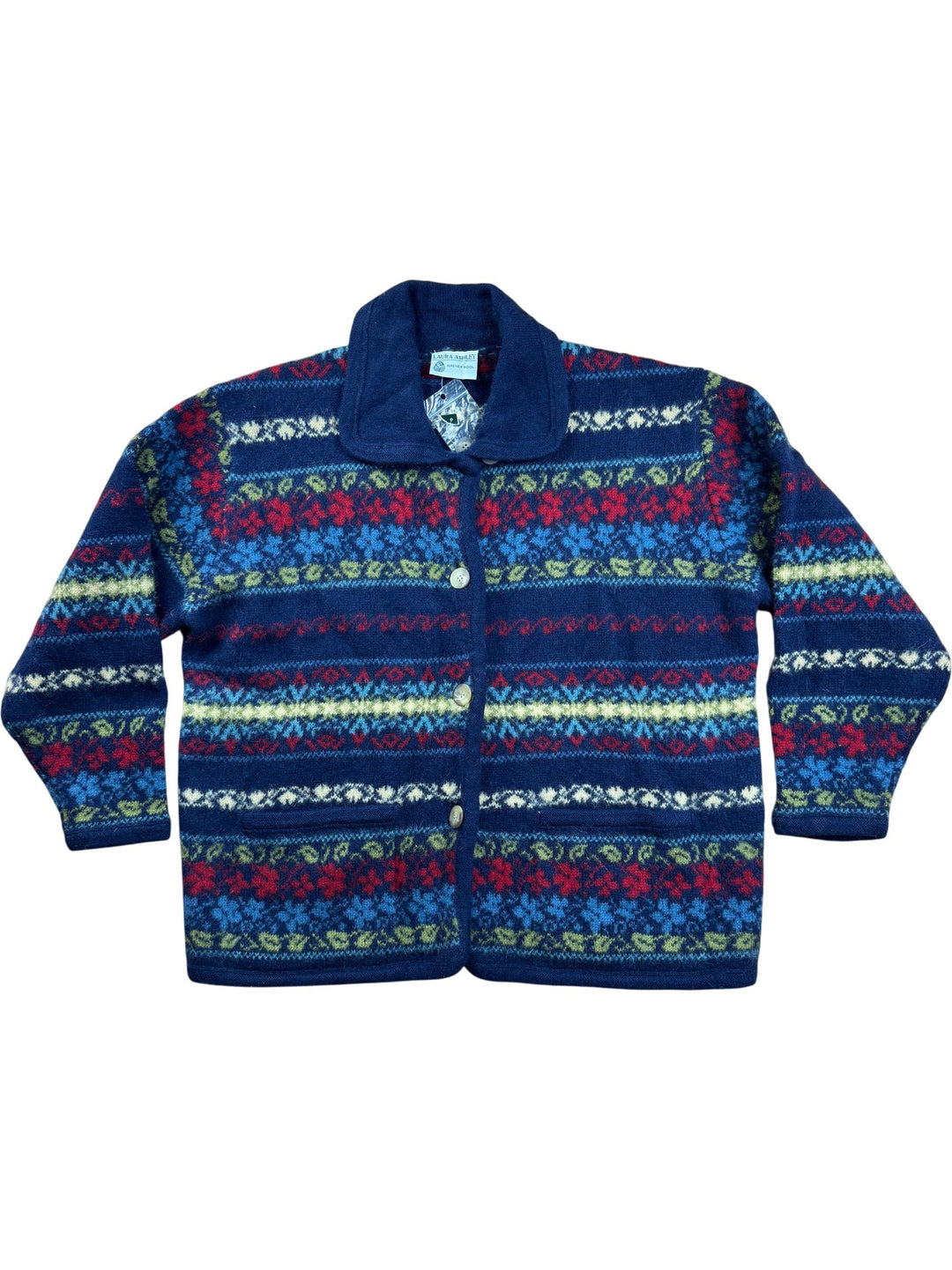 Laura Ashley Wool Cardigan - XL - Think Vintage ltd