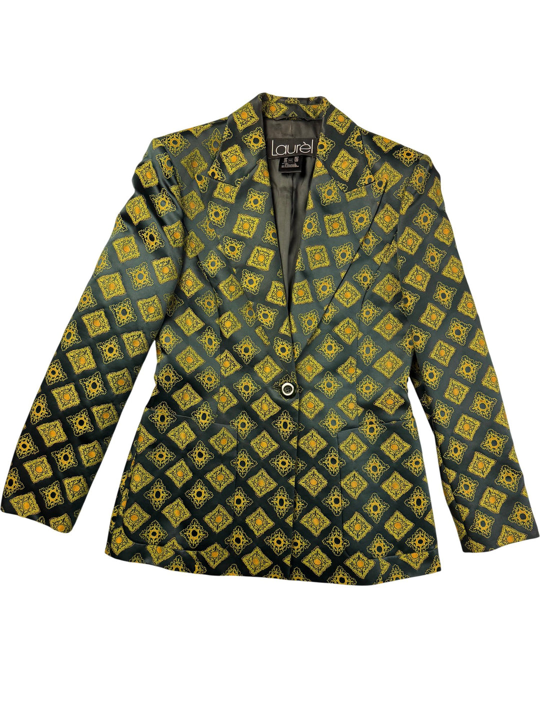 Laurel Geometric Patterned Blazer Jacket - S - Think Vintage ltd