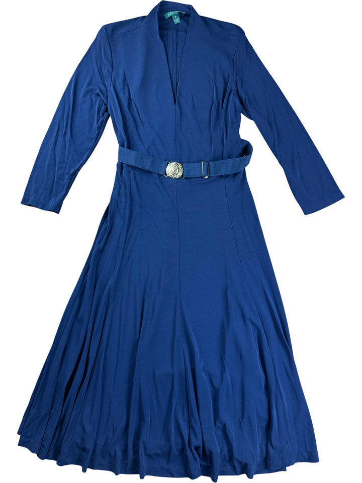 Lauren Ralph Lauren Navy Belted Dress - S - Think Vintage ltd