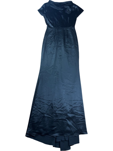 vera wang black dress Lavender Label category-Dresses Asymmetrical bridal gown Size:us-12