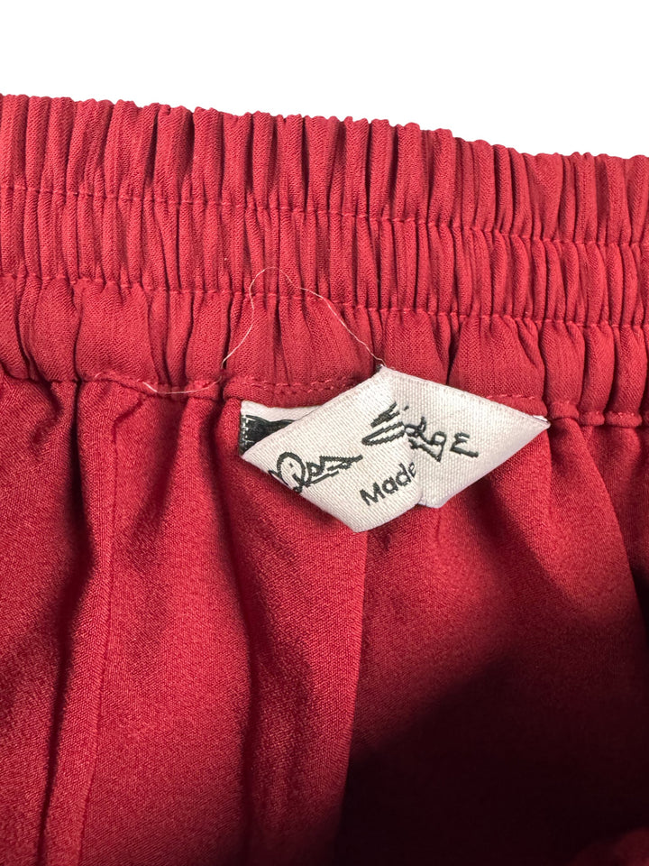 Layered Red Maxi Skirt - S - Think Vintage