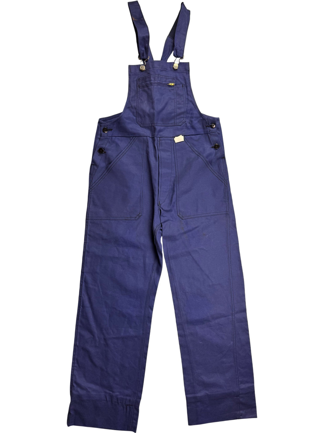 Le Coq Bordeaux Blue Workwear Dungarees - Think Vintage