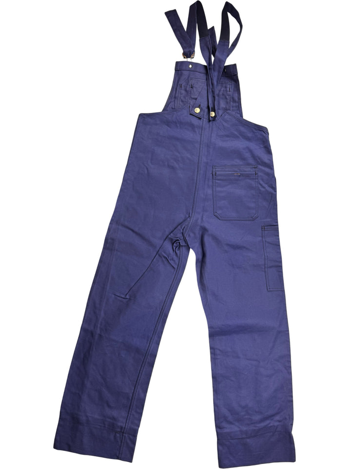 Le Coq Bordeaux Blue Workwear Dungarees - Think Vintage