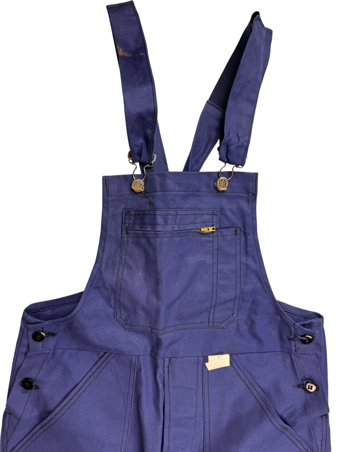 Le Coq Bordeaux Blue Workwear Dungarees - Think Vintage