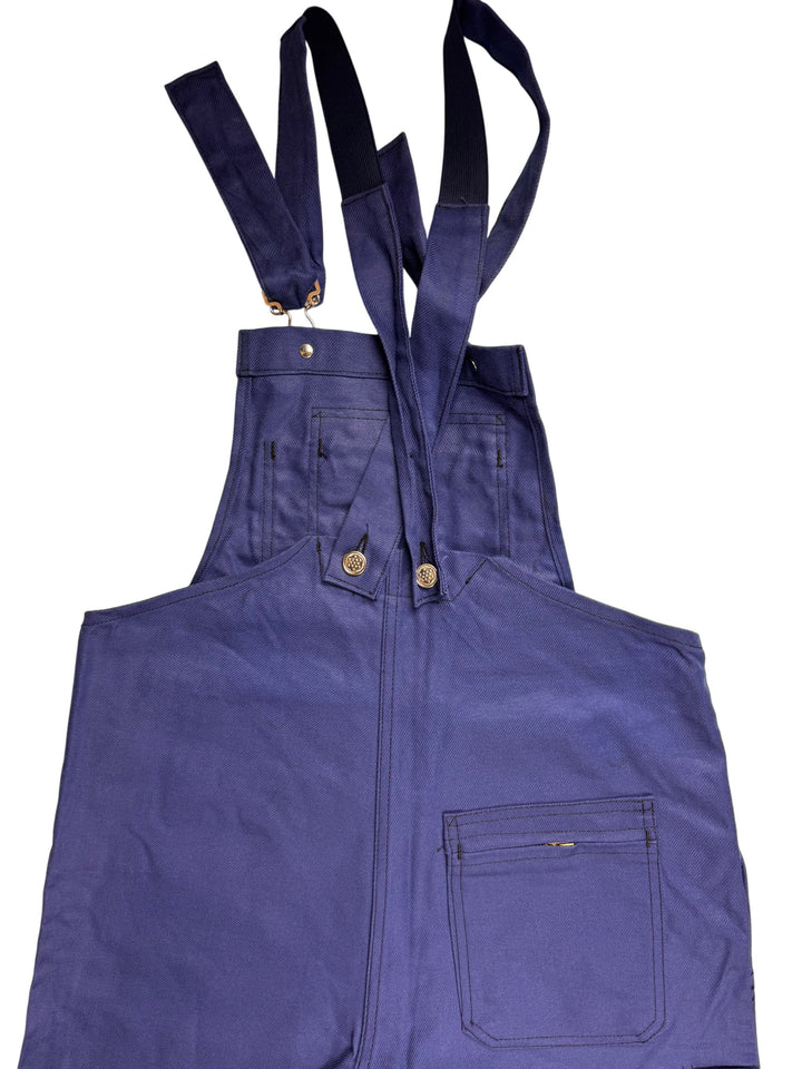Le Coq Bordeaux Blue Workwear Dungarees - Think Vintage