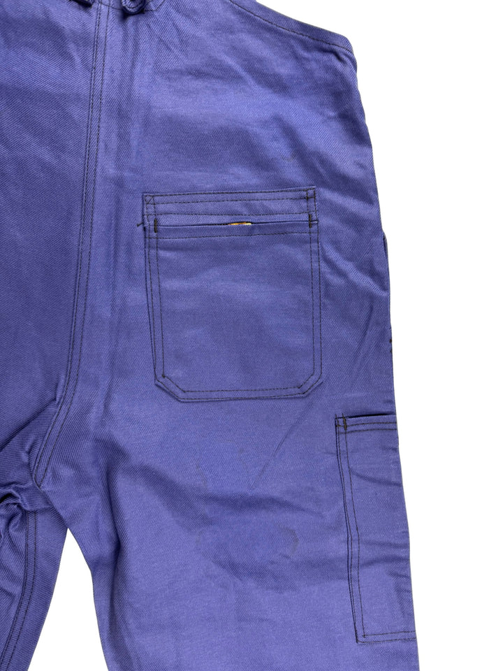 Le Coq Bordeaux Blue Workwear Dungarees - Think Vintage