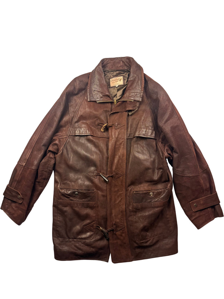 Le Sac Du Berger Brown Leather Jacket - XL - Think Vintage