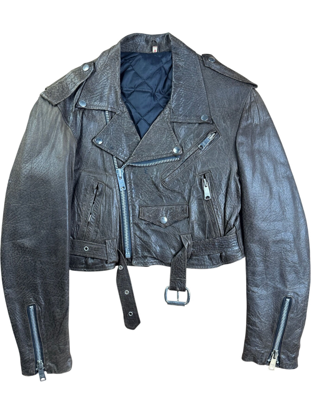 Leather Biker Jacket - S
